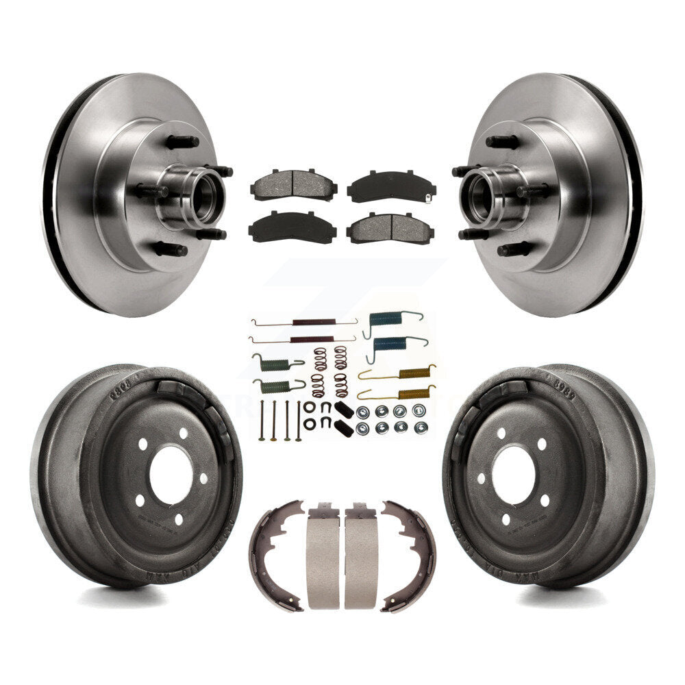 Rotors de frein avant et arrière, Kit de plaquettes et tambour semi-métalliques (7 pièces) pour Ford Ranger Mazd
