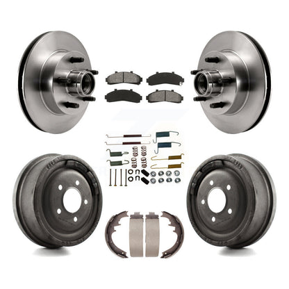 Rotors de frein avant et arrière, Kit de plaquettes et tambour semi-métalliques (7 pièces) pour Ford Ranger Mazd