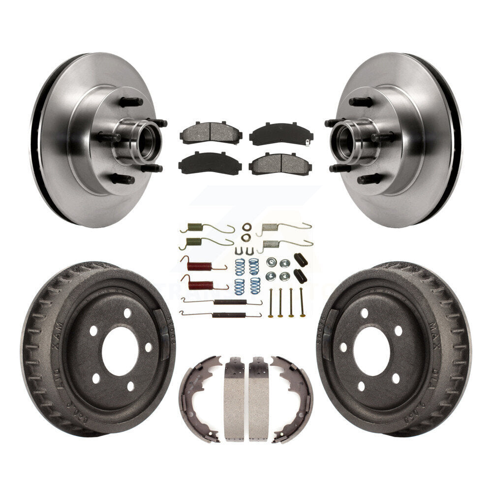 Rotors de frein avant et arrière, Kit de plaquettes et tambour semi-métalliques (7 pièces) pour Ford Ranger Mazd