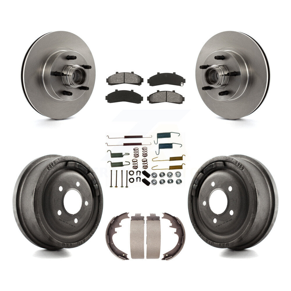 Kit de tambour à plaquettes semi-métalliques de moyeu de Rotor de frein à disque avant et arrière (7 pièces) pour la gamme Ford