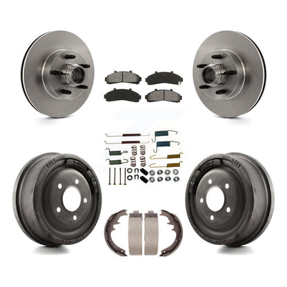 Kit de tambour à plaquettes semi-métalliques de moyeu de Rotor de frein à disque avant et arrière (7 pièces) pour la gamme Ford