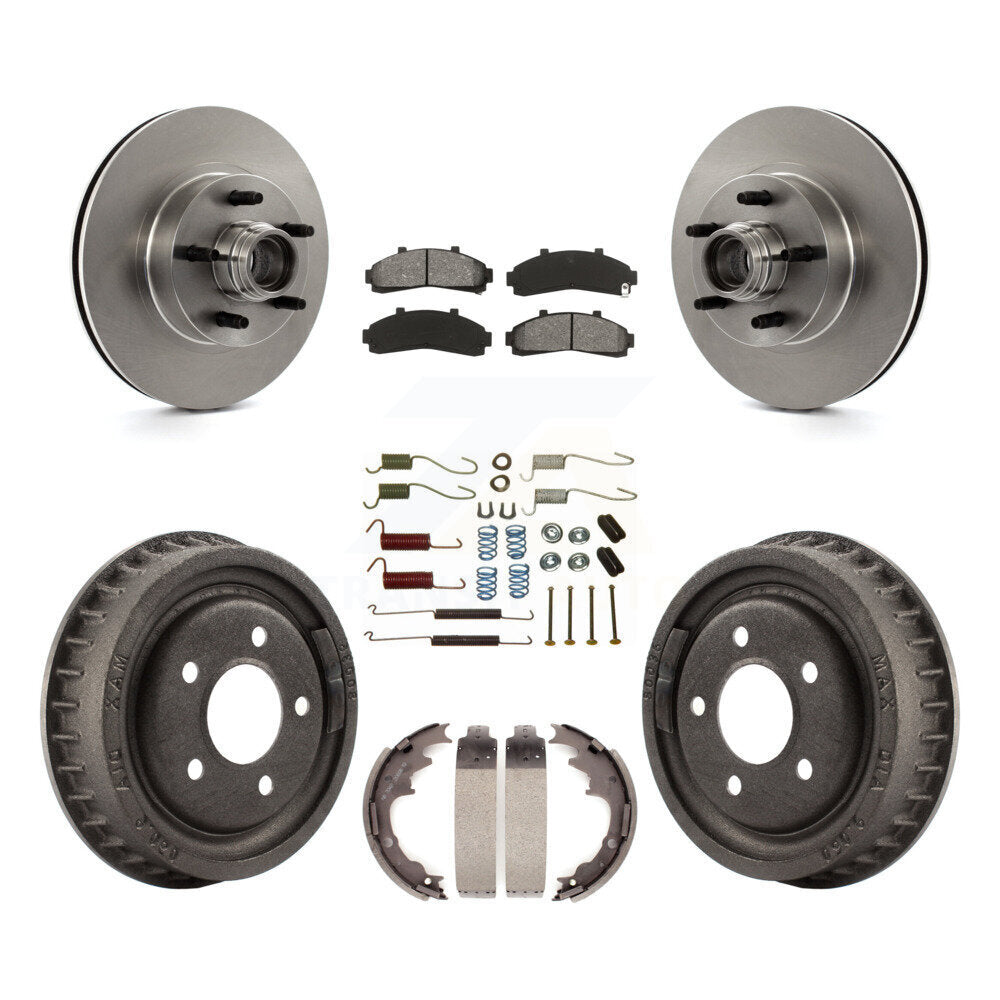 Kit de tambour à plaquettes semi-métalliques de moyeu de Rotor de frein à disque avant et arrière (7 pièces) pour la gamme Ford
