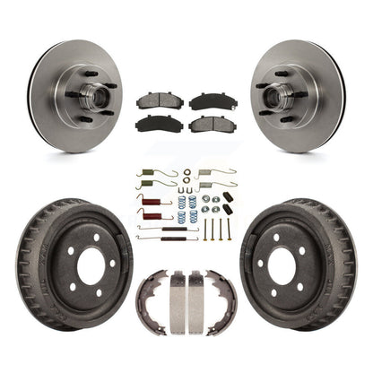 Kit de tambour à plaquettes semi-métalliques de moyeu de Rotor de frein à disque avant et arrière (7 pièces) pour la gamme Ford