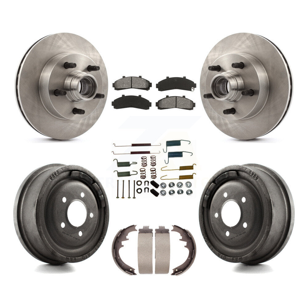 Kit de tambour à plaquettes semi-métalliques de moyeu de Rotor de frein à disque avant et arrière (7 pièces) pour Mazda B400