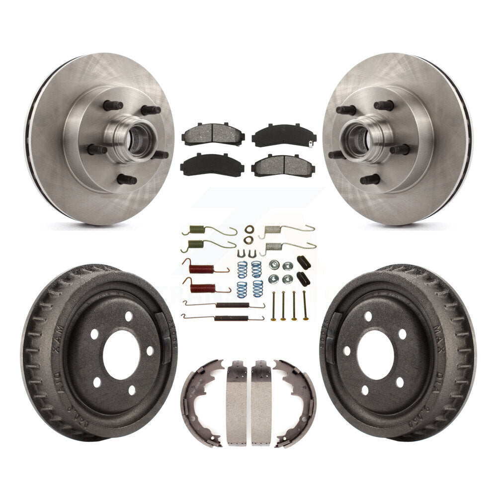 Kit de tambour à plaquettes semi-métalliques de moyeu de Rotor de frein à disque avant et arrière (7 pièces) pour Mazda B400