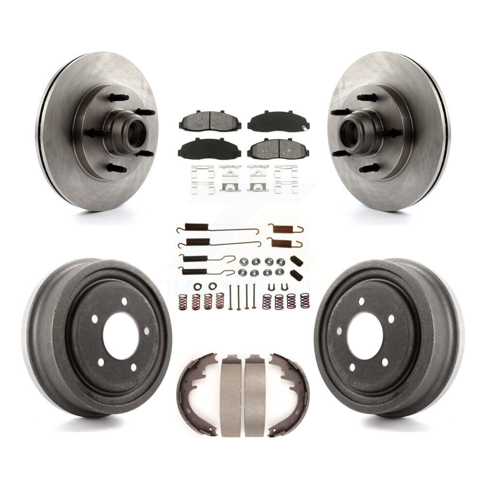 Kit de tambour à plaquettes semi-métalliques de moyeu de rotors de frein à disque avant et arrière (7 pièces) pour Ford F-15