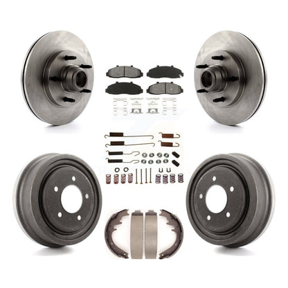 Kit de tambour à plaquettes semi-métalliques de moyeu de rotors de frein à disque avant et arrière (7 pièces) pour Ford F-15