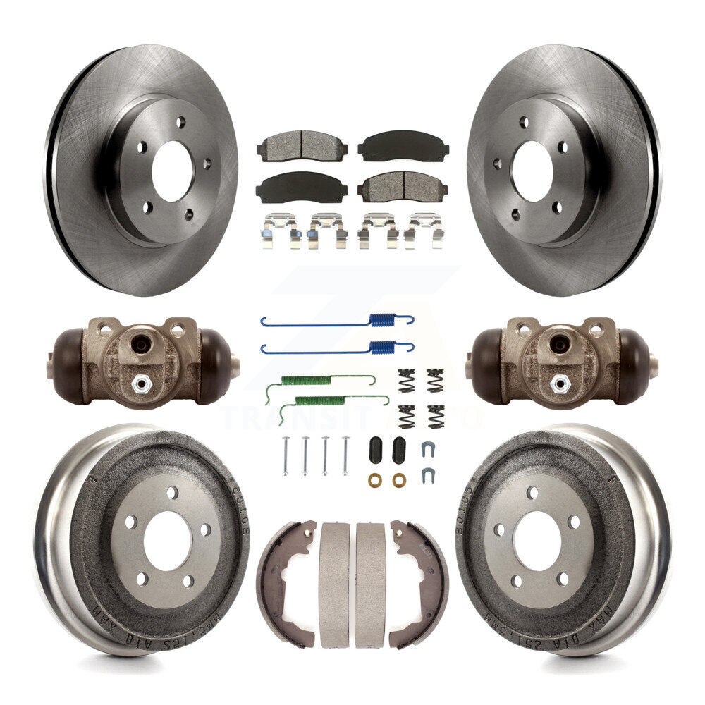Rotors de frein avant et arrière, Kit de plaquettes et tambours semi-métalliques (9 pièces) pour Chevrolet Equino