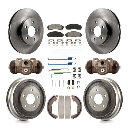 Rotors de frein avant et arrière, Kit de plaquettes et tambours semi-métalliques (9 pièces) pour Chevrolet Equino