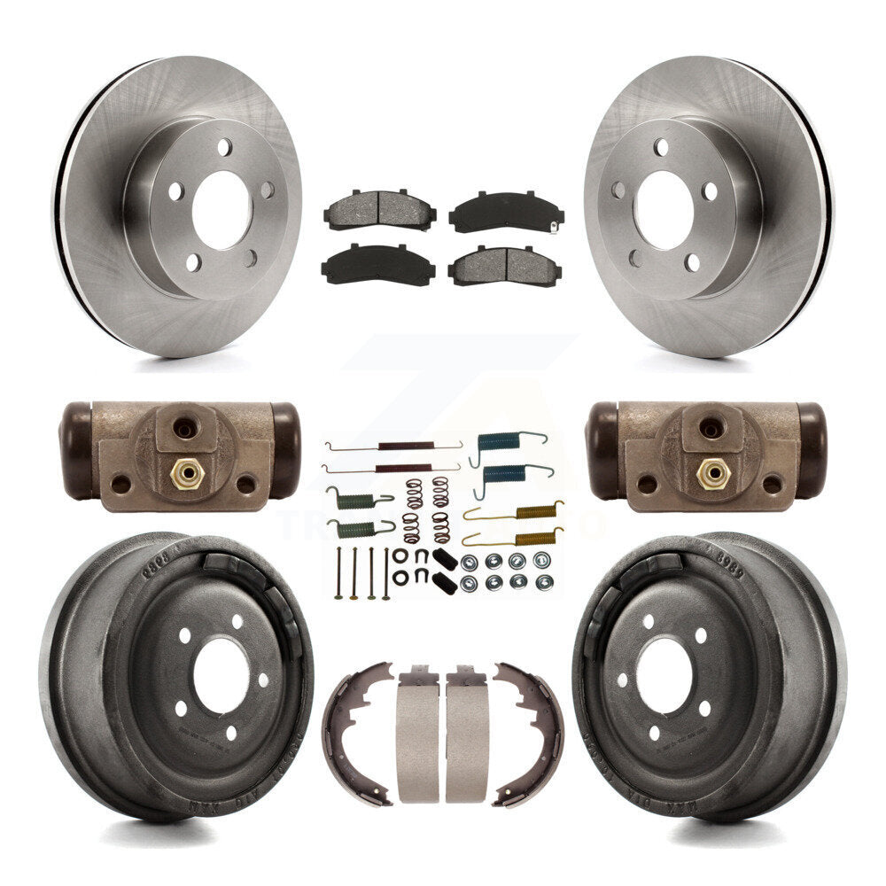 Rotors de frein avant et arrière, Kit de plaquettes et tambour semi-métalliques (9 pièces) pour Ford Ranger Mazd