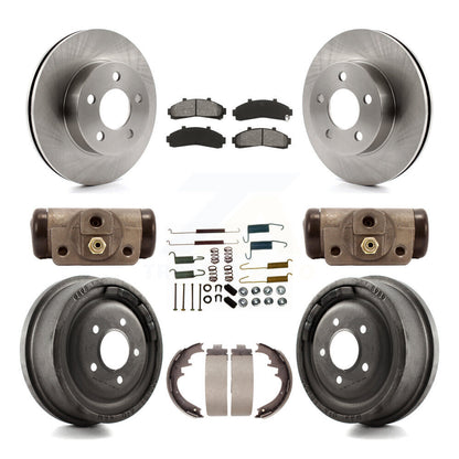 Rotors de frein avant et arrière, Kit de plaquettes et tambour semi-métalliques (9 pièces) pour Ford Ranger Mazd