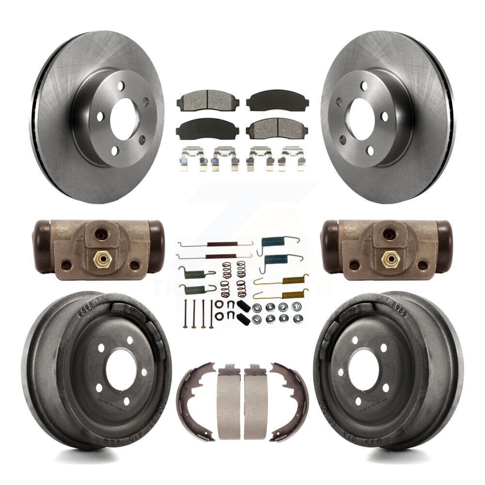 Rotors de frein avant et arrière, Kit de plaquettes et tambour semi-métalliques (9 pièces) pour Ford Ranger Mazd