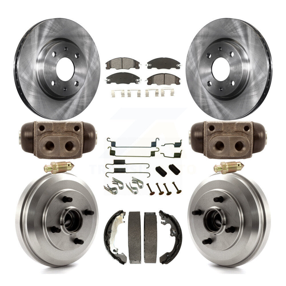 Kit de disques de frein à disque avant et arrière, plaquettes semi-métalliques et tambour (9 pièces) pour Ford Focu