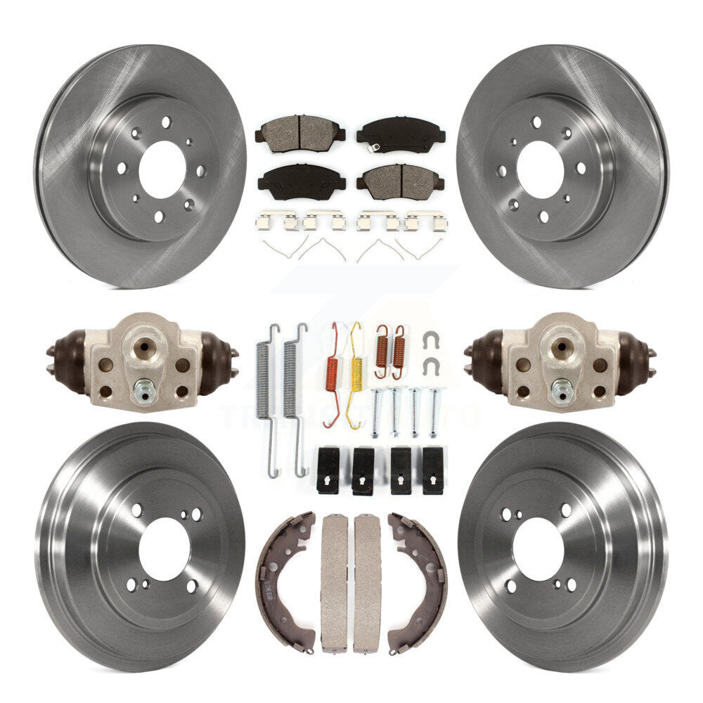 Kit de tambours à plaquettes semi-métalliques pour rotors de frein avant et arrière (9 pièces) pour Honda Fi 2015-2019