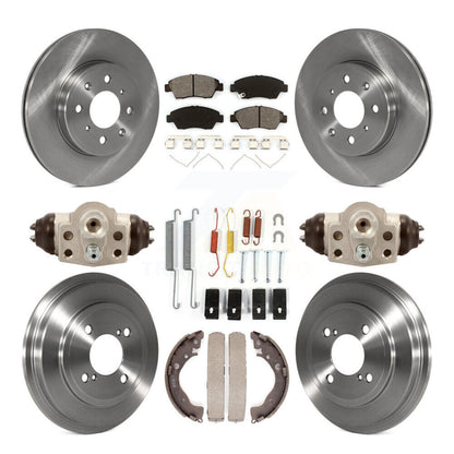 Kit de tambours à plaquettes semi-métalliques pour rotors de frein avant et arrière (9 pièces) pour Honda Fi 2015-2019