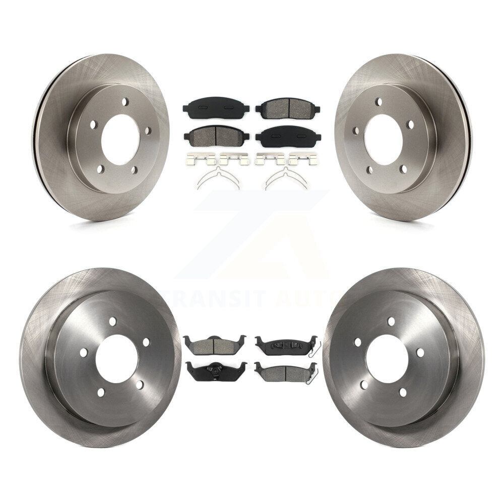 Kit de disques de frein à disque avant et arrière et plaquettes semi-métalliques pour Ford F-150 4WD 2004