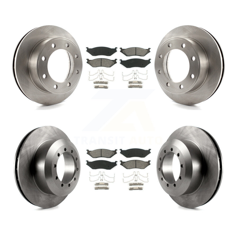 Kit de rotor de frein avant et arrière et plaquettes semi-métalliques pour Ford F-450 Super Duty F-55