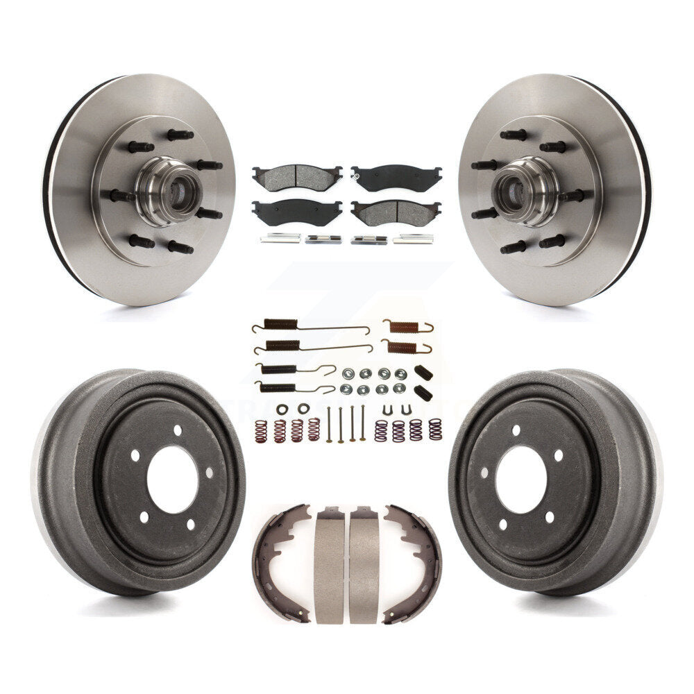 Kit de tambours à plaquettes semi-métalliques pour rotors de frein avant et arrière (7 pièces) pour Ford F-150 RW 1999