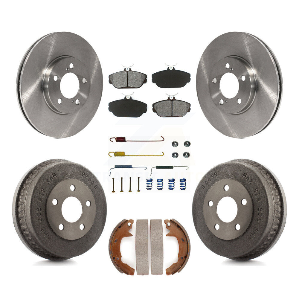 Rotor de frein à disque avant et arrière, Kit de plaquettes et de tambour semi-métalliques (7 pièces) pour Ford Tauru
