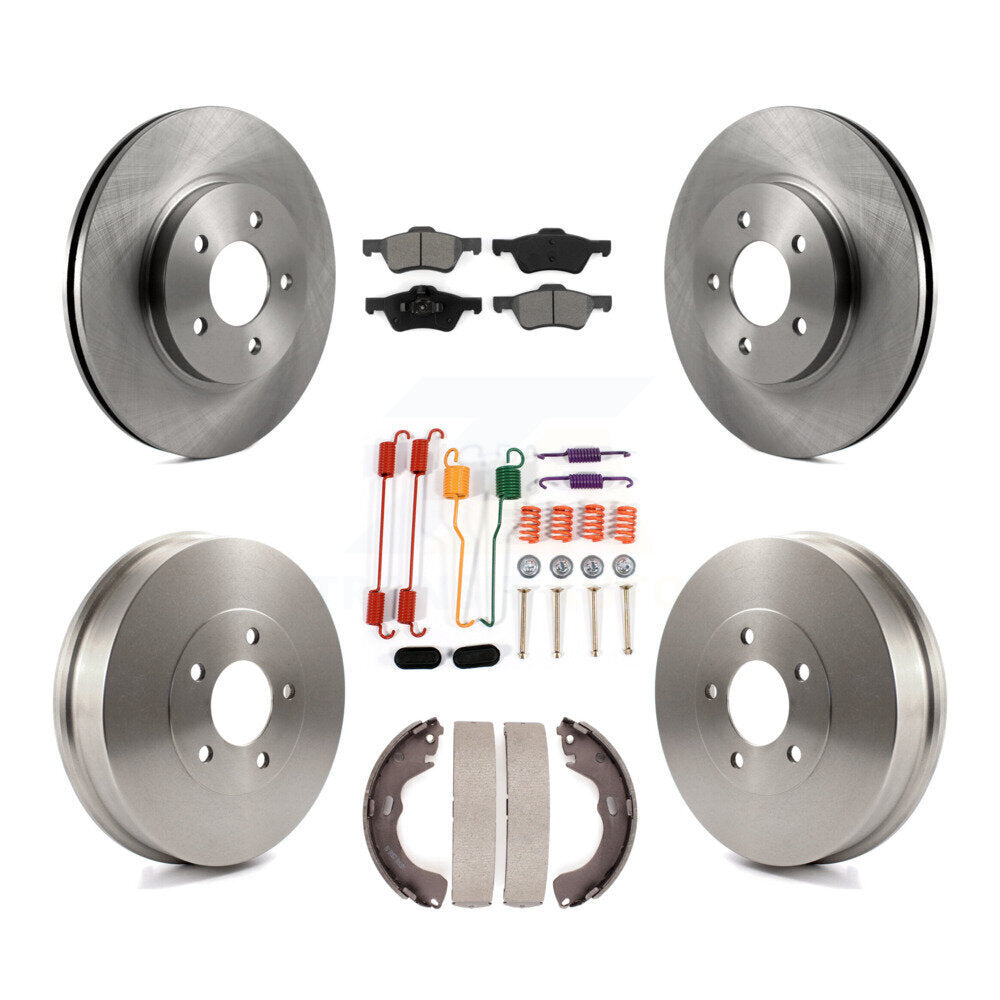 Rotor de frein à disque avant et arrière, Kit de plaquettes et de tambour semi-métalliques (7 pièces) pour Mazda Tribut