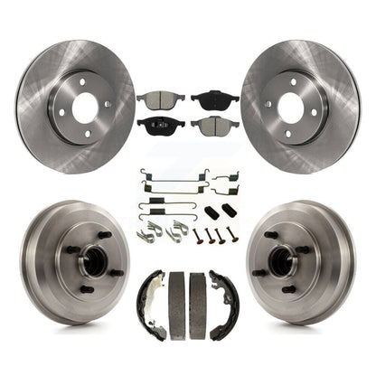 Rotors de frein à disque avant et arrière, Kit de plaquettes et de tambour semi-métalliques (7 pièces) pour Ford Focu