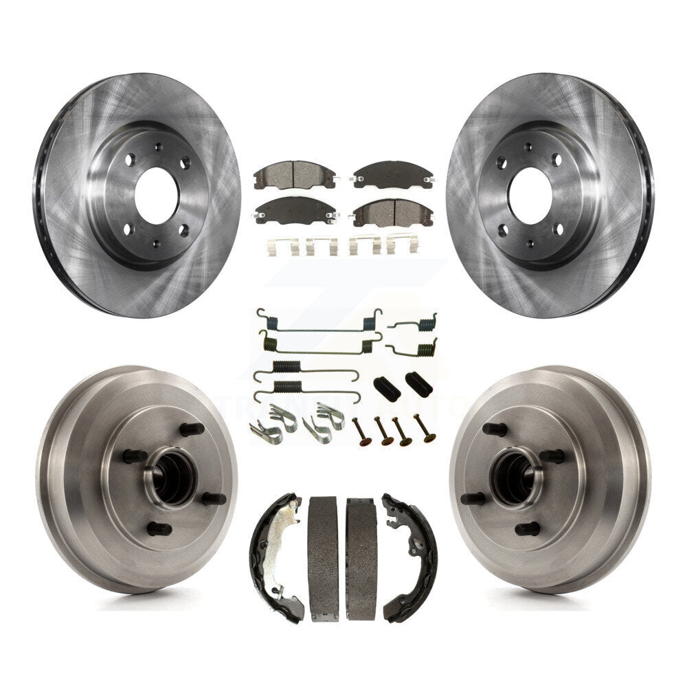 Rotors de frein à disque avant et arrière, Kit de plaquettes et de tambour semi-métalliques (7 pièces) pour Ford Focu