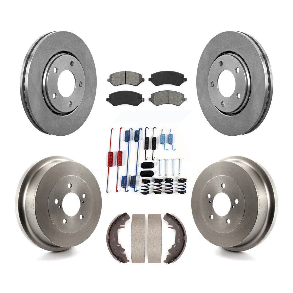 Rotors de frein avant et arrière, Kit de tambour à plaquettes semi-métalliques (7 pièces) pour Dodge Caravan Gran