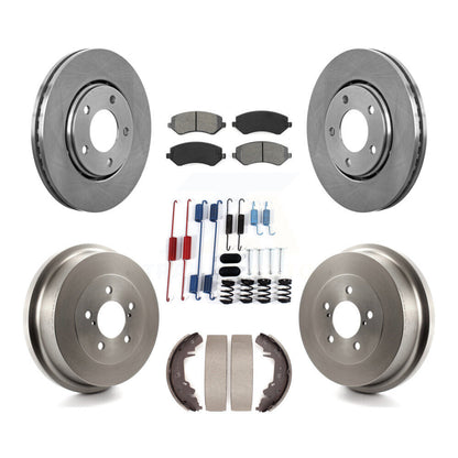 Rotors de frein avant et arrière, Kit de tambour à plaquettes semi-métalliques (7 pièces) pour Dodge Caravan Gran