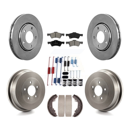 Rotor de frein à disque avant et arrière, Kit de plaquettes et de tambour semi-métalliques (7 pièces) pour Dodge Carava