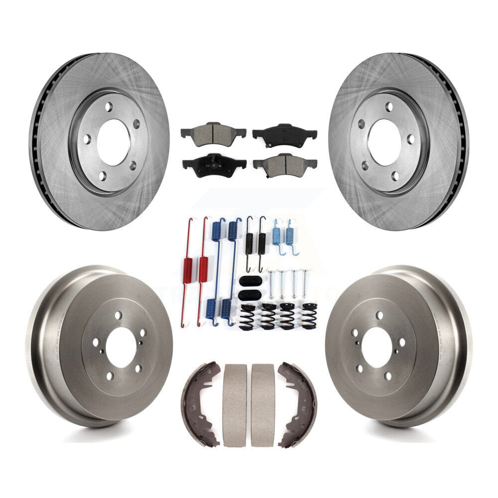 Rotors de frein avant et arrière, Kit de tambour à plaquettes semi-métalliques (7 pièces) pour Dodge Caravan Gran