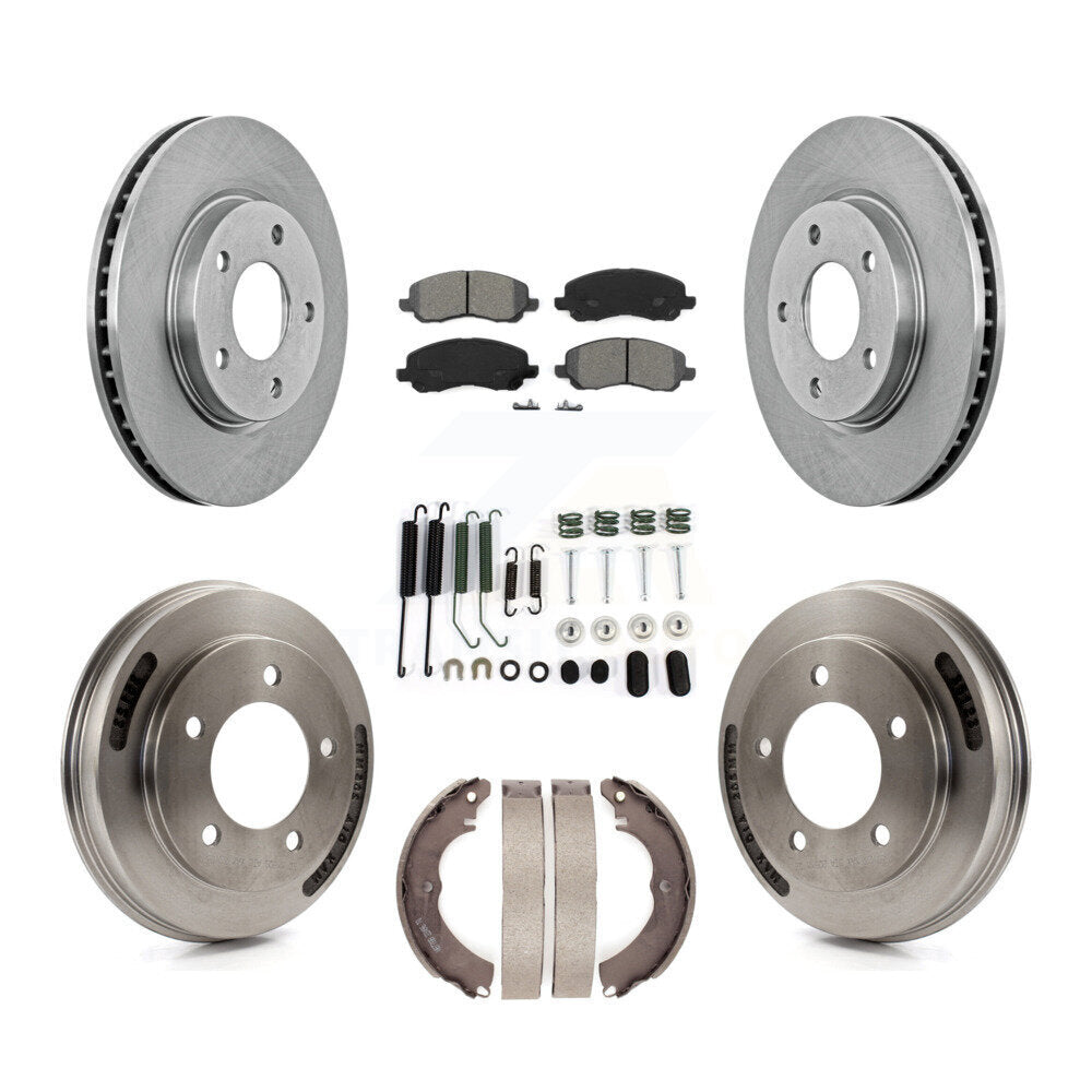 Rotors de frein avant et arrière, Kit de plaquettes et tambour semi-métalliques (7 pièces) pour Mitsubishi Lance