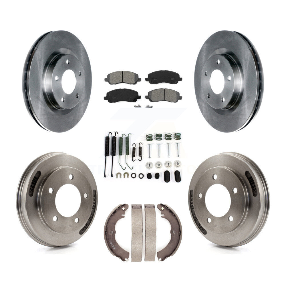 Rotors de frein avant et arrière, Kit de plaquettes et tambour semi-métalliques (7 pièces) pour Mitsubishi Lance