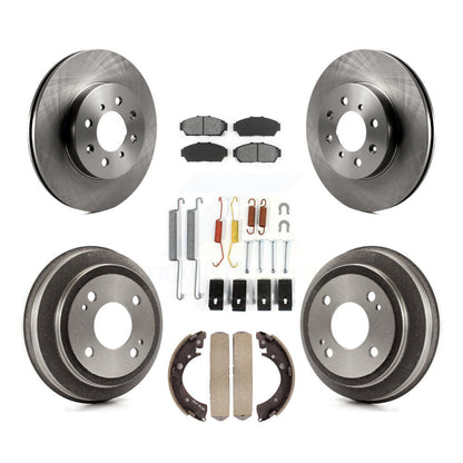 Rotor de frein à disque avant et arrière, Kit de plaquettes et de tambour semi-métalliques (7 pièces) pour Honda Civi