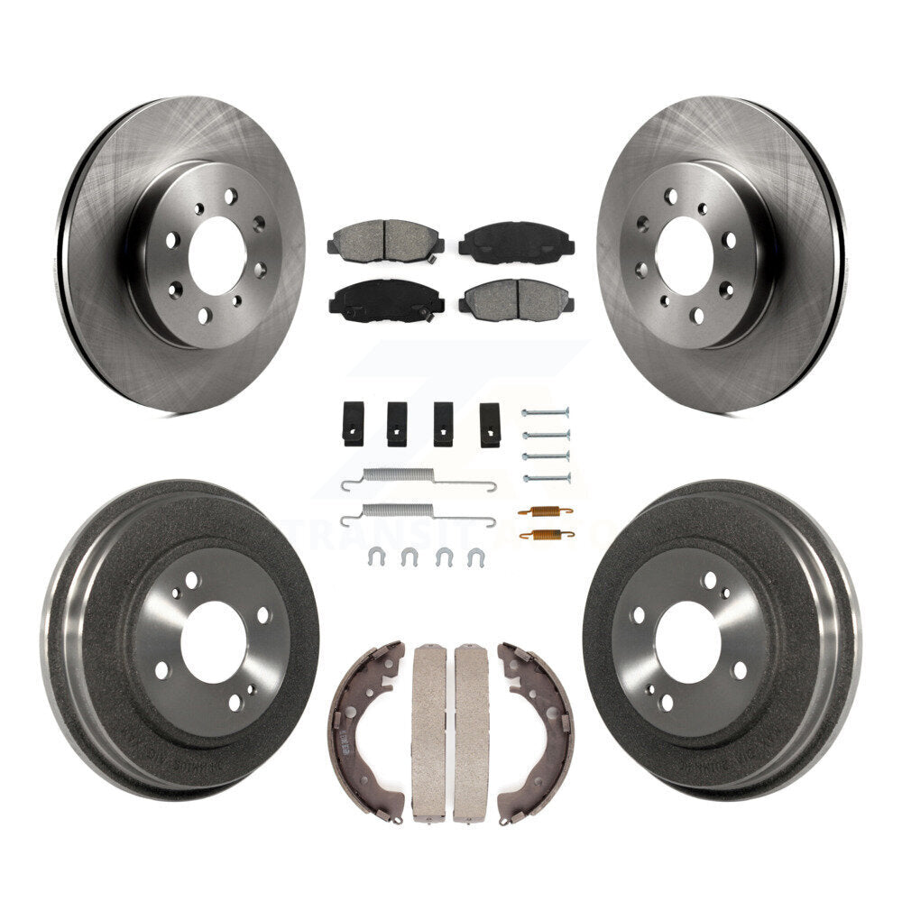 Rotor de frein à disque avant et arrière, Kit de plaquettes et de tambour semi-métalliques (7 pièces) pour Honda Insigh