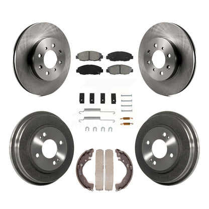 Rotor de frein à disque avant et arrière, Kit de plaquettes et de tambour semi-métalliques (7 pièces) pour Honda Insigh