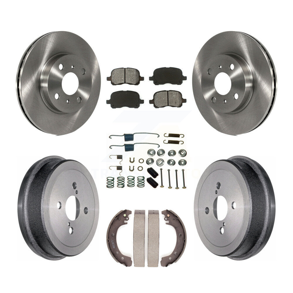 Rotors de frein à disque avant et arrière, Kit de tambour à plaquettes semi-métalliques (7 pièces) pour Toyota Coroll