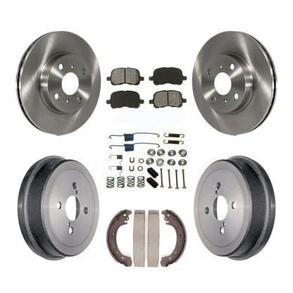 Rotors de frein à disque avant et arrière, Kit de tambour à plaquettes semi-métalliques (7 pièces) pour Toyota Coroll