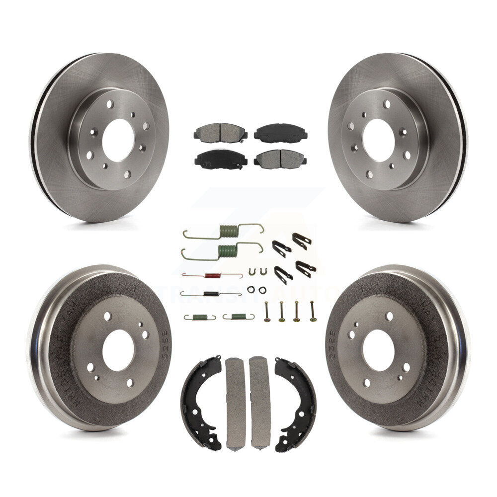 Rotors de frein à disque avant et arrière, Kit de plaquettes et de tambour semi-métalliques (7 pièces) pour Honda Accor