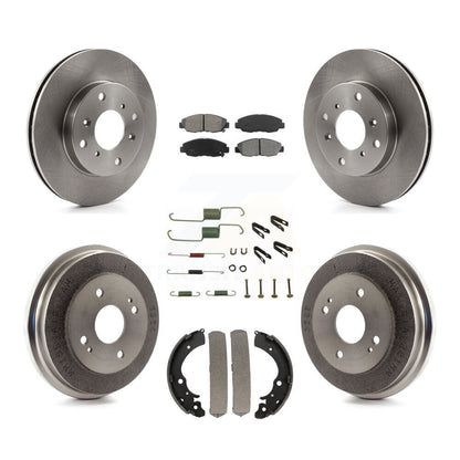 Rotors de frein à disque avant et arrière, Kit de plaquettes et de tambour semi-métalliques (7 pièces) pour Honda Accor