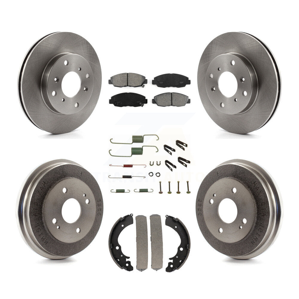 Rotors de frein à disque avant et arrière, Kit de plaquettes et de tambour semi-métalliques (7 pièces) pour Honda Accor