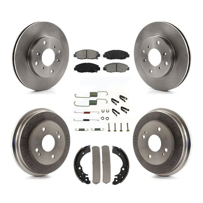 Rotors de frein à disque avant et arrière, Kit de plaquettes et de tambour semi-métalliques (7 pièces) pour Honda Accor