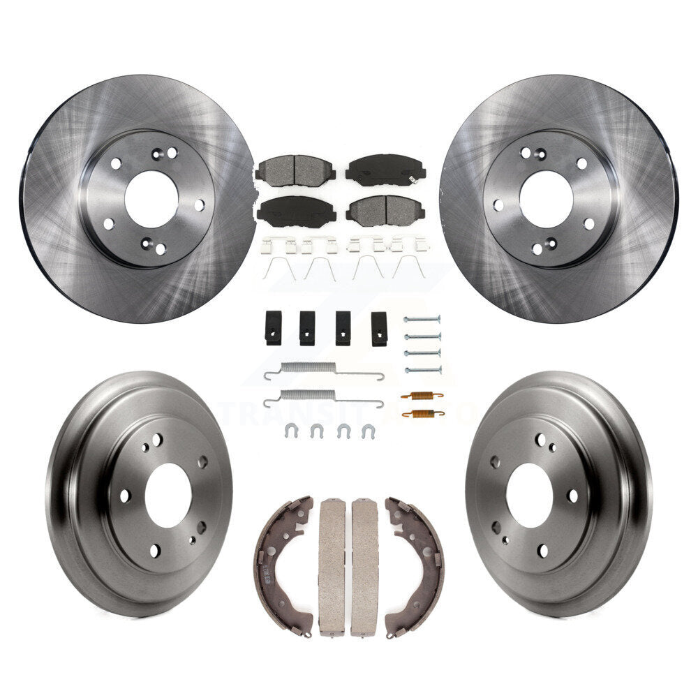 Rotor de frein à disque avant et arrière, Kit de plaquettes et de tambour semi-métalliques (7 pièces) pour Honda Civi