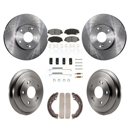 Rotor de frein à disque avant et arrière, Kit de plaquettes et de tambour semi-métalliques (7 pièces) pour Honda Civi