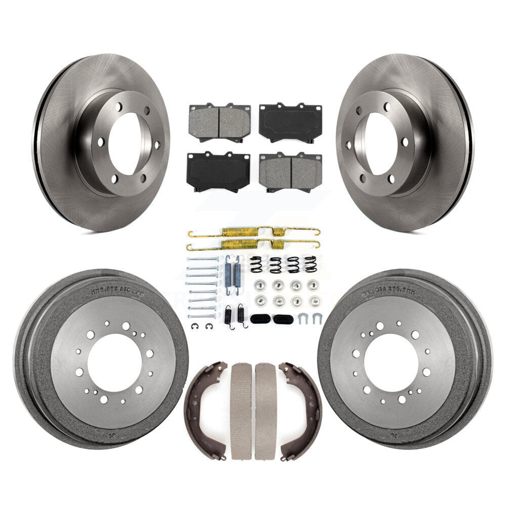 Rotor de frein à disque avant et arrière, Kit de plaquettes et de tambour semi-métalliques (7 pièces) pour Toyota Tundr