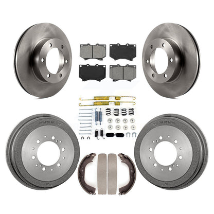 Rotor de frein à disque avant et arrière, Kit de plaquettes et de tambour semi-métalliques (7 pièces) pour Toyota Tundr