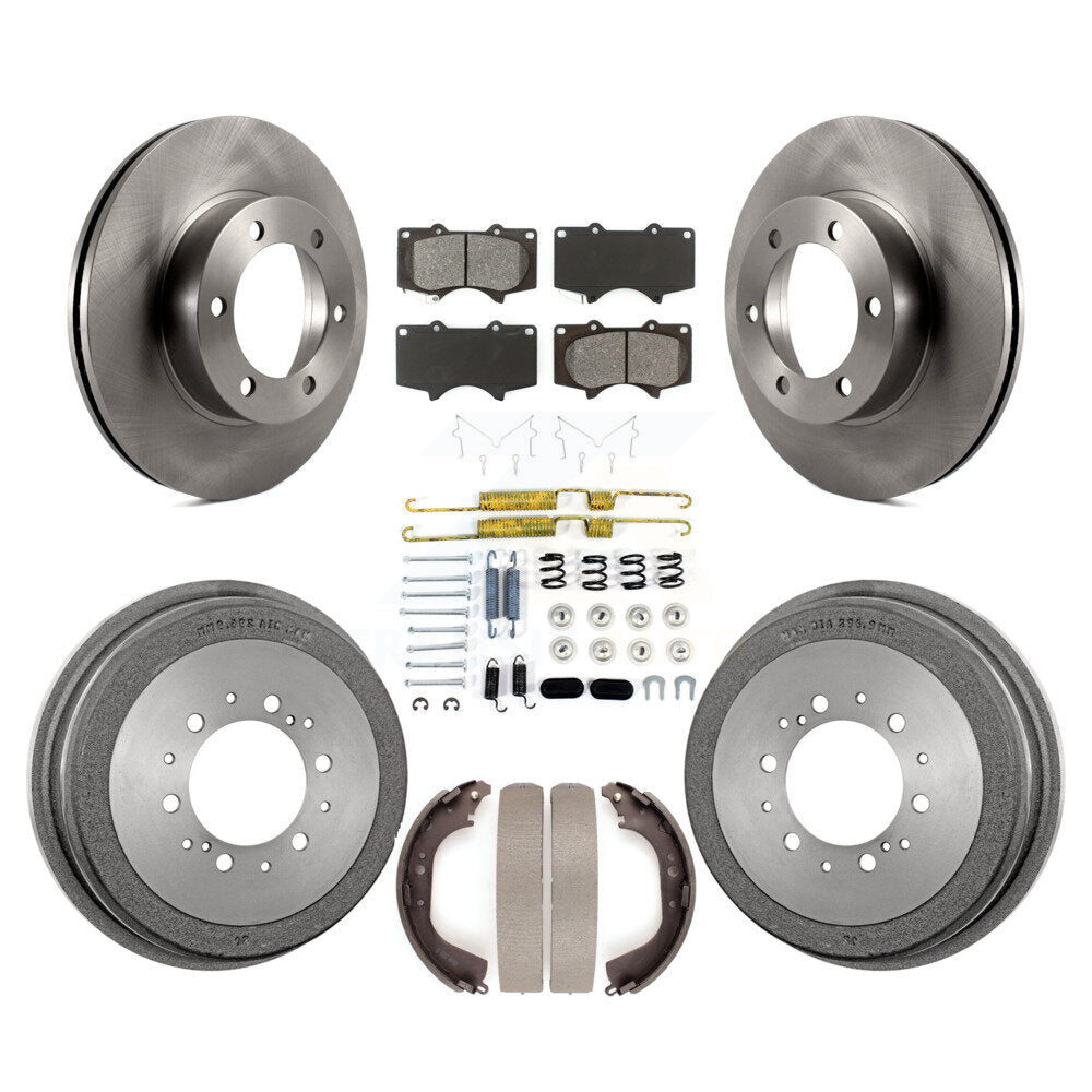 Rotor de frein à disque avant et arrière, Kit de plaquettes et de tambour semi-métalliques (7 pièces) pour Toyota Tundr