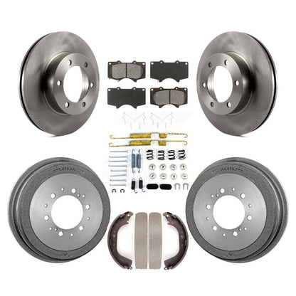 Rotor de frein à disque avant et arrière, Kit de plaquettes et de tambour semi-métalliques (7 pièces) pour Toyota Tundr