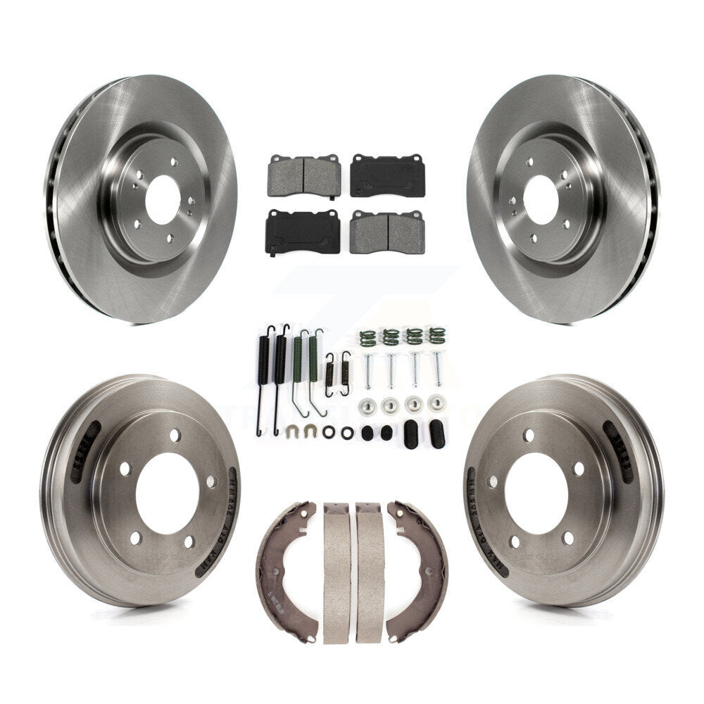 Rotors de frein avant et arrière, Kit de plaquettes et tambour semi-métalliques (7 pièces) pour Mitsubishi Lance