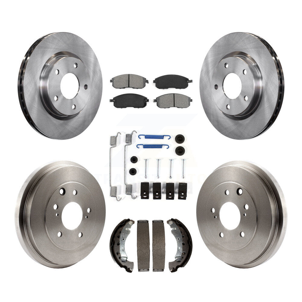 Rotor de frein à disque avant et arrière, Kit de plaquettes et de tambour semi-métalliques (7 pièces) pour Nissan Sentr