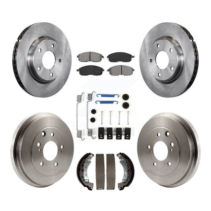 Rotor de frein à disque avant et arrière, Kit de plaquettes et de tambour semi-métalliques (7 pièces) pour Nissan Sentr